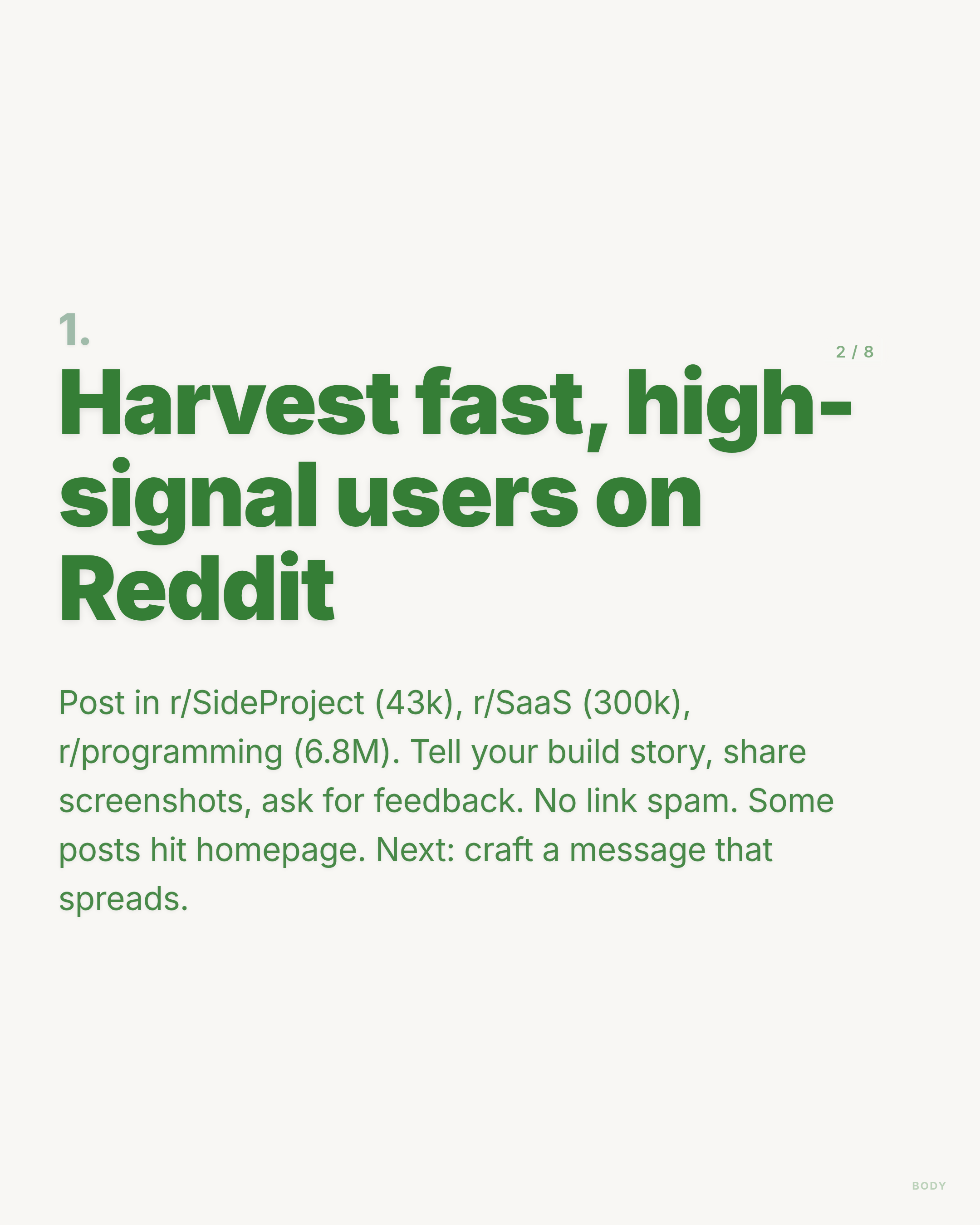 Harvest fast, high-signal users on Reddit - LinkedIn carousel slide 2 of 8